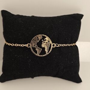 Golden World Map Bracelet